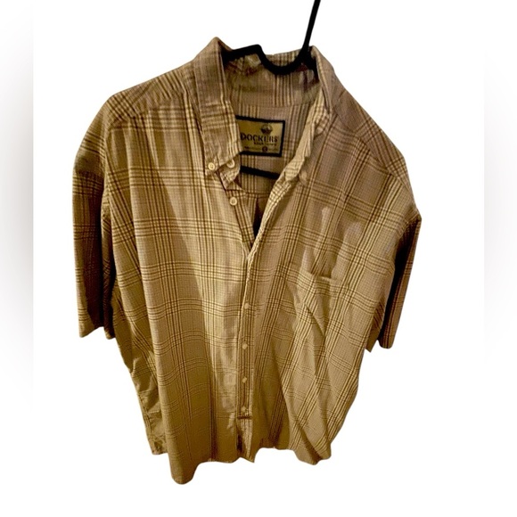 Men’s DOCKERS Tan Plaid Shirt Size XL - Picture 6 of 6